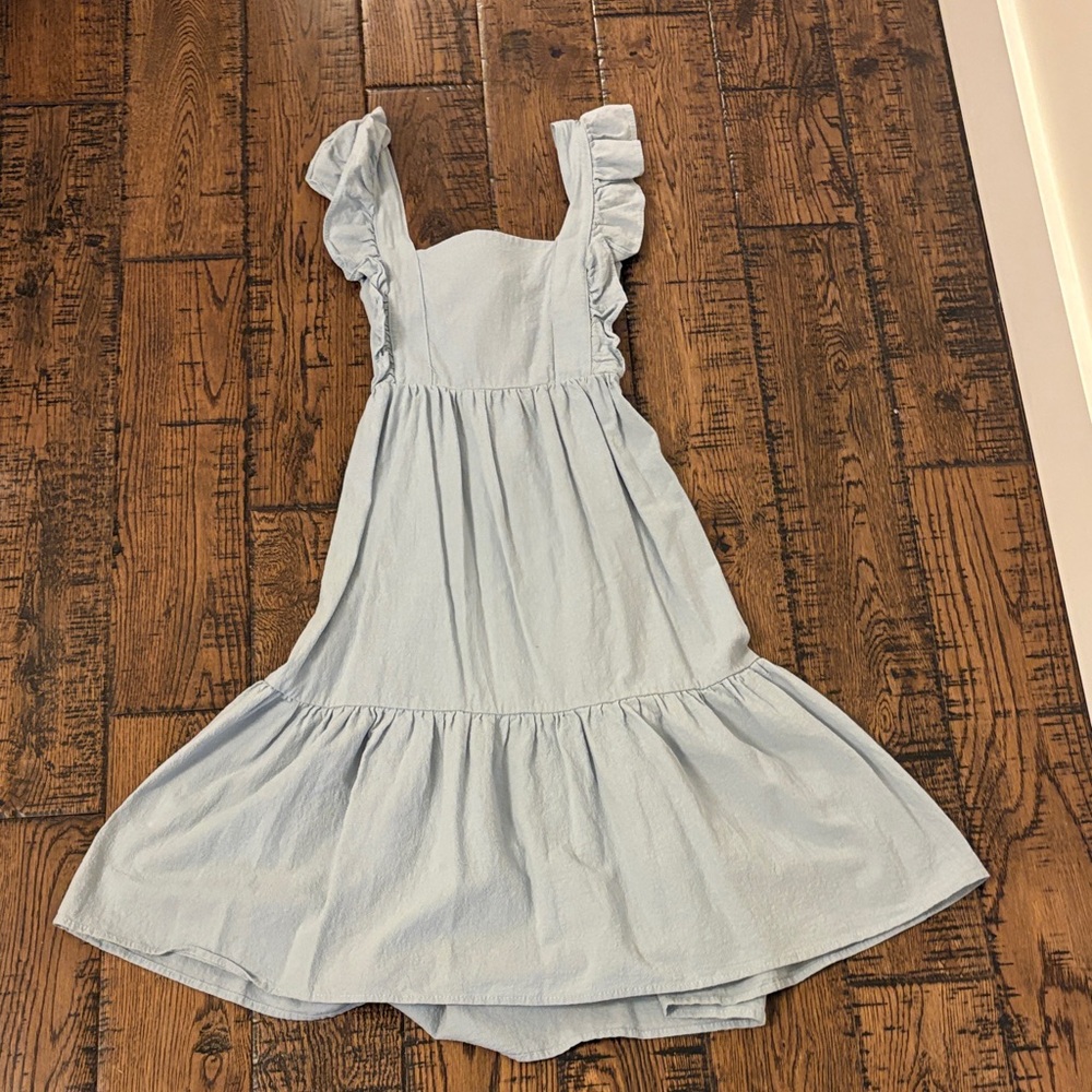 Light Blue Ruffle Strap Dress - Charming Summer Style